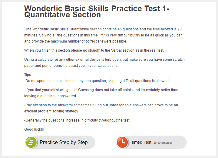 What kinds of questions does the Wonderlic Test consist of?