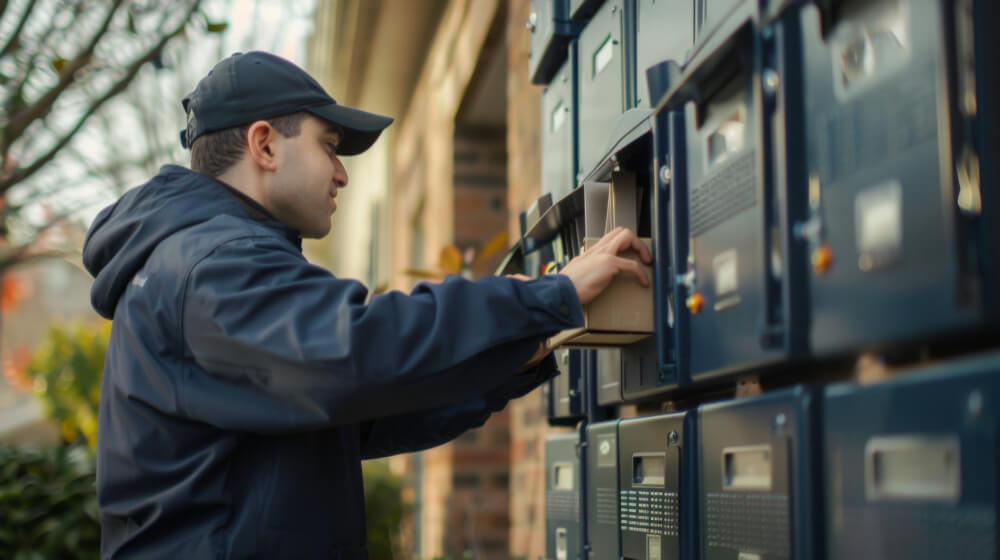 mail carrier delivering mail