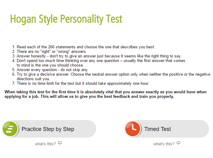 Hogan Aptitude Test Practice