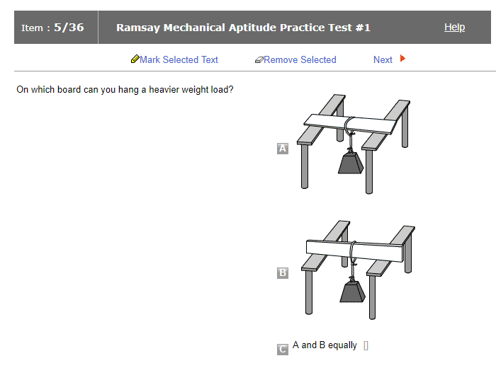 Ramsey Mechanical Aptitude Test Sample Questions