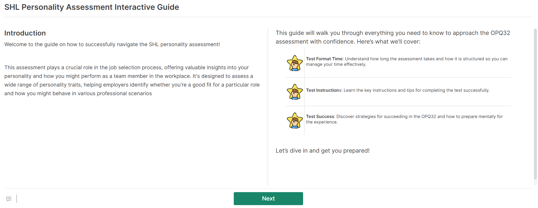 opq32 interactive guide sample