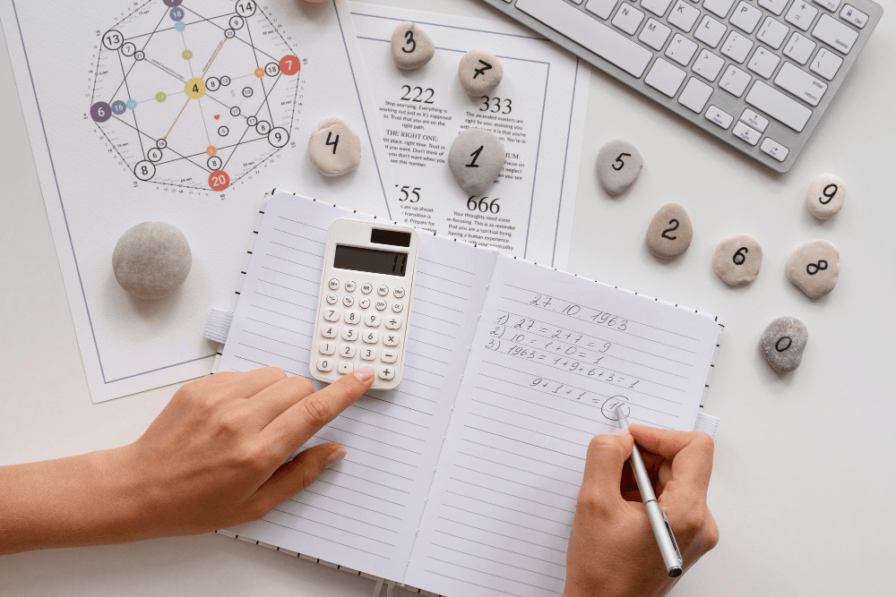 Person solving math questions