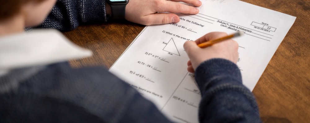 candidate taking a math aptitude test