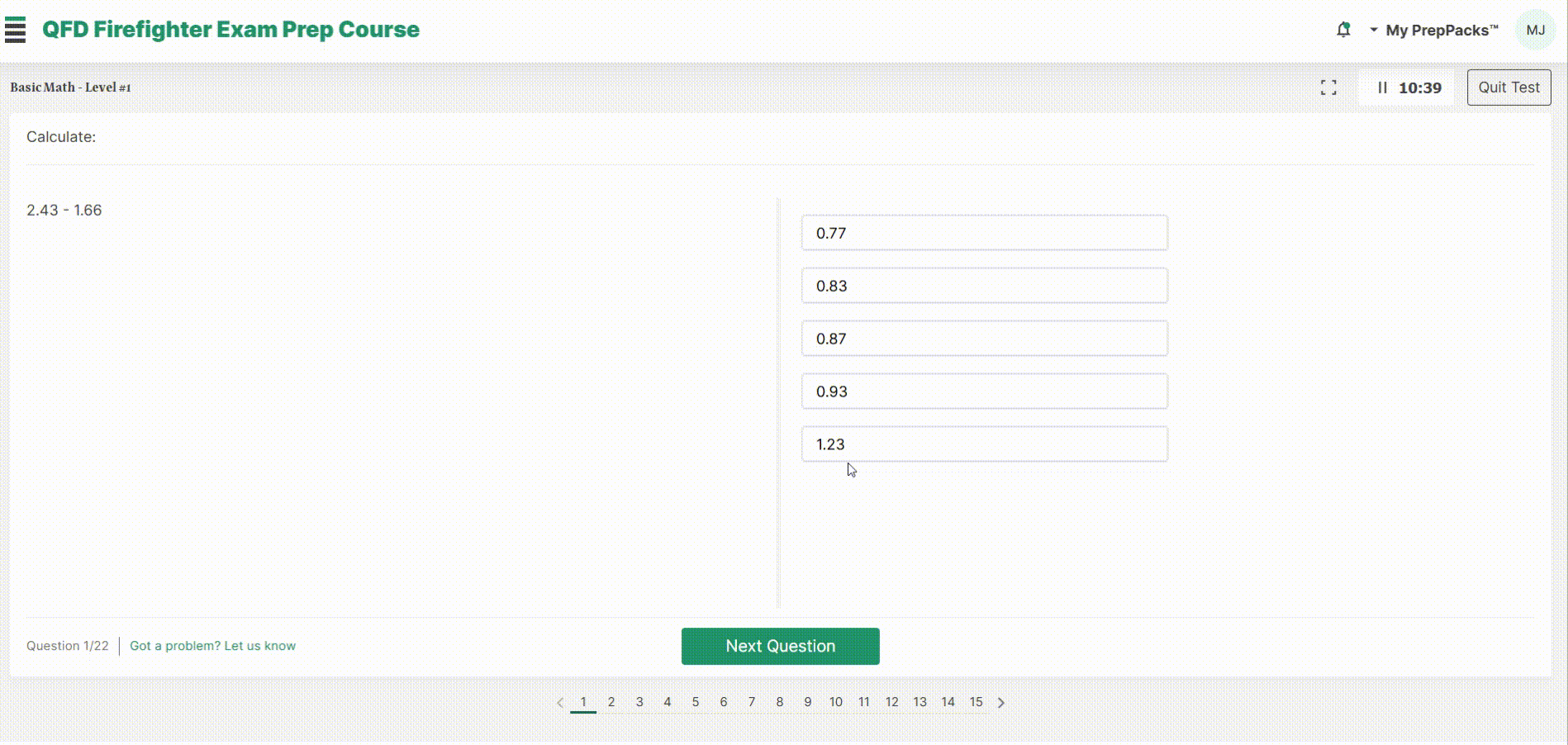 numeracy qfd  test preview 