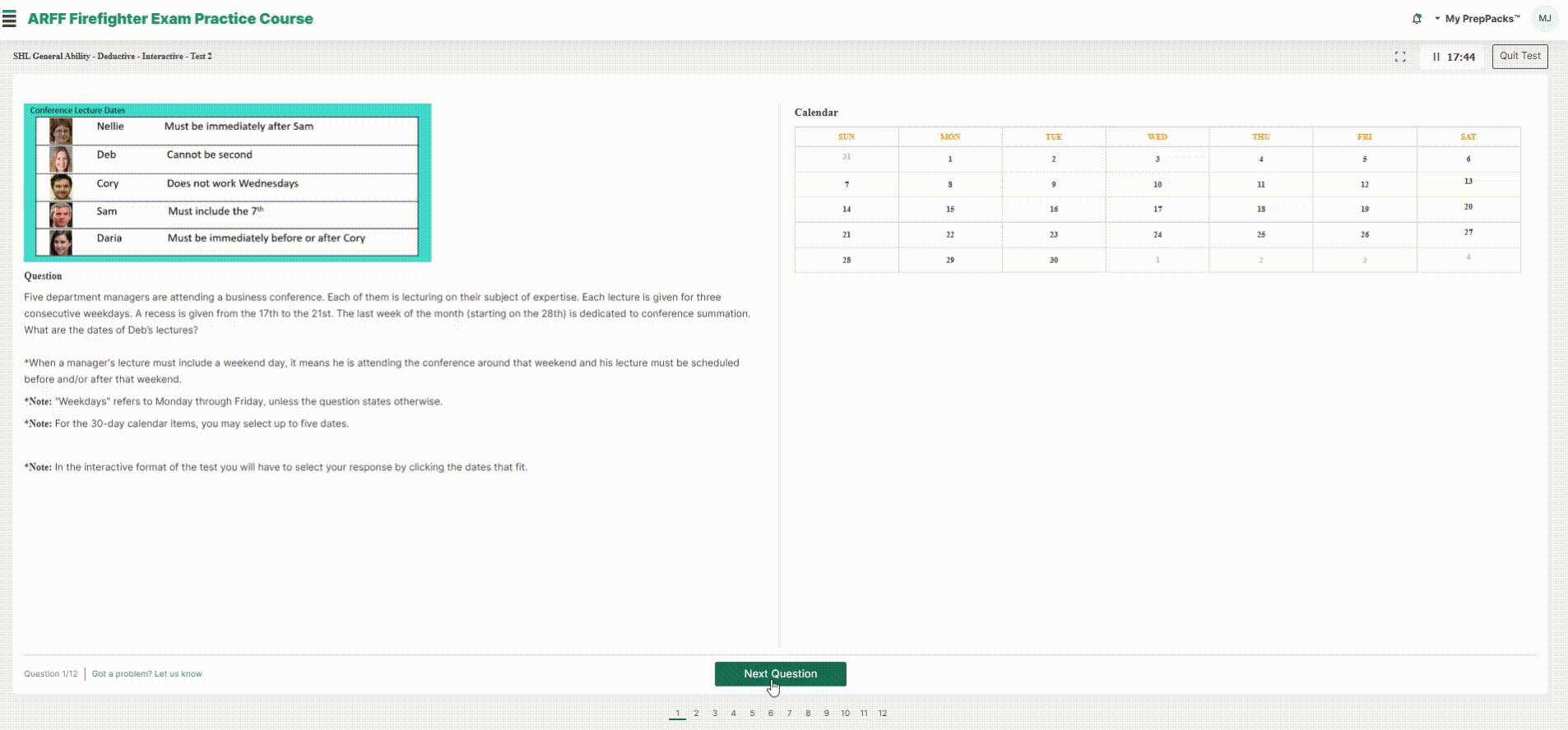 COGNITIVE ARFF TEST PREVIEW