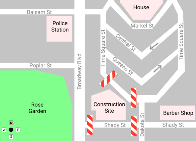 Map for questions 3 and 4