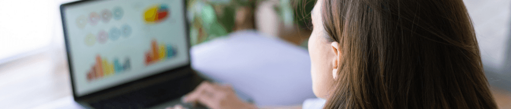Woman taking an online assessment