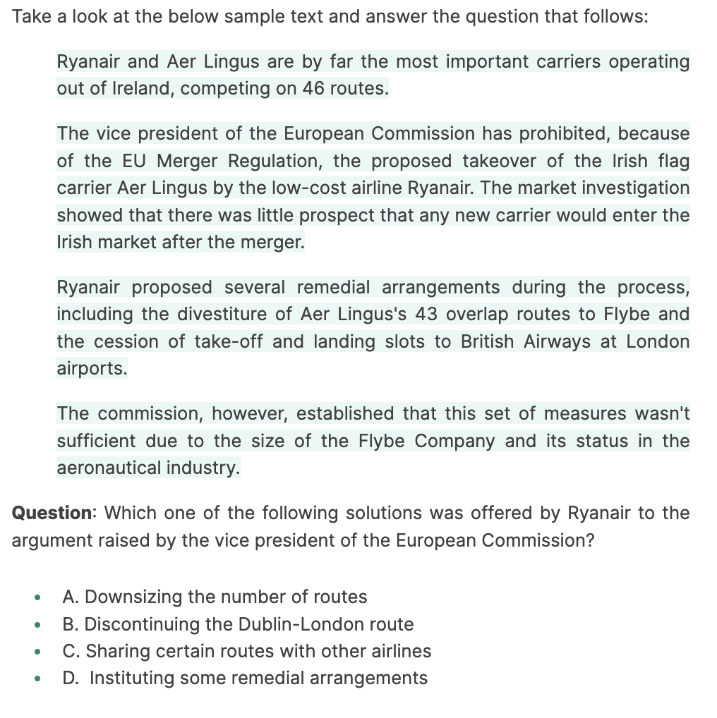 logiks general advanced verbal sample question