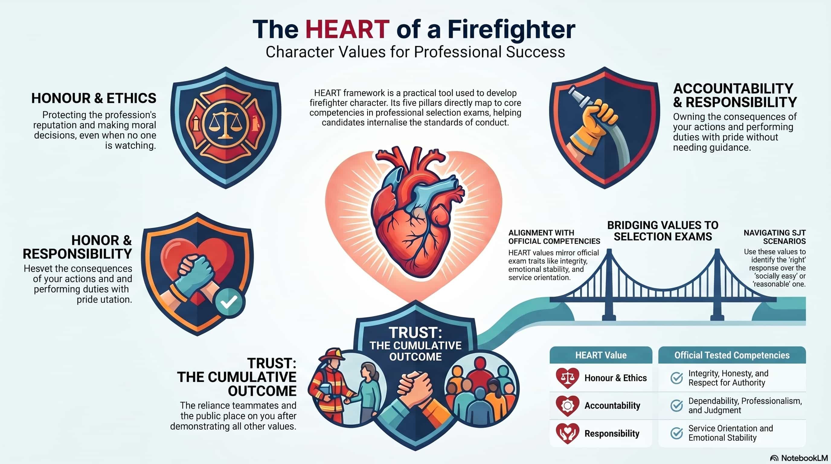 heart values personality traits of a firefighter candidate