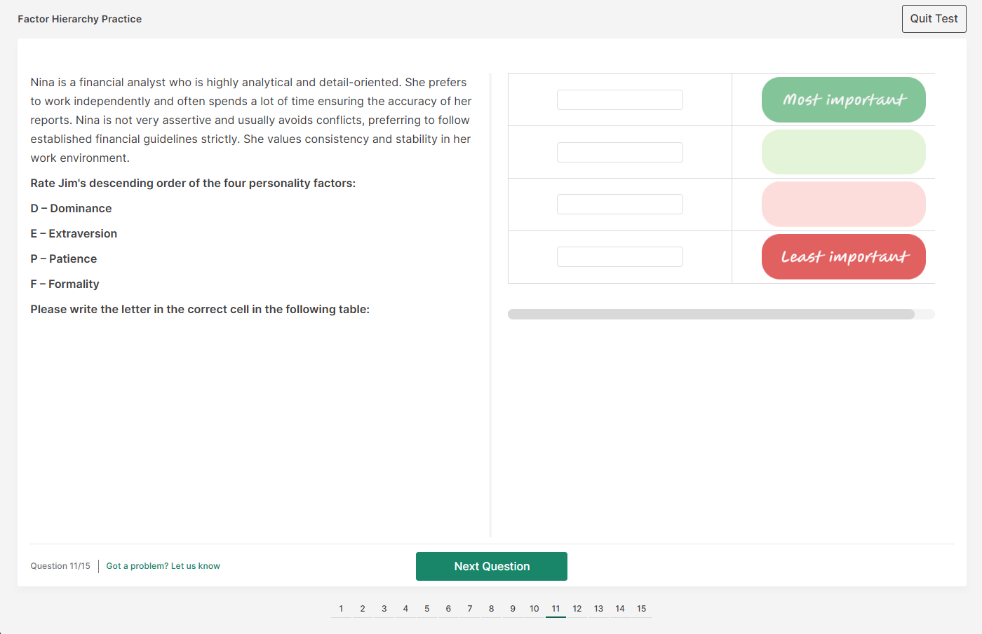 PI Behavioral Sample Question