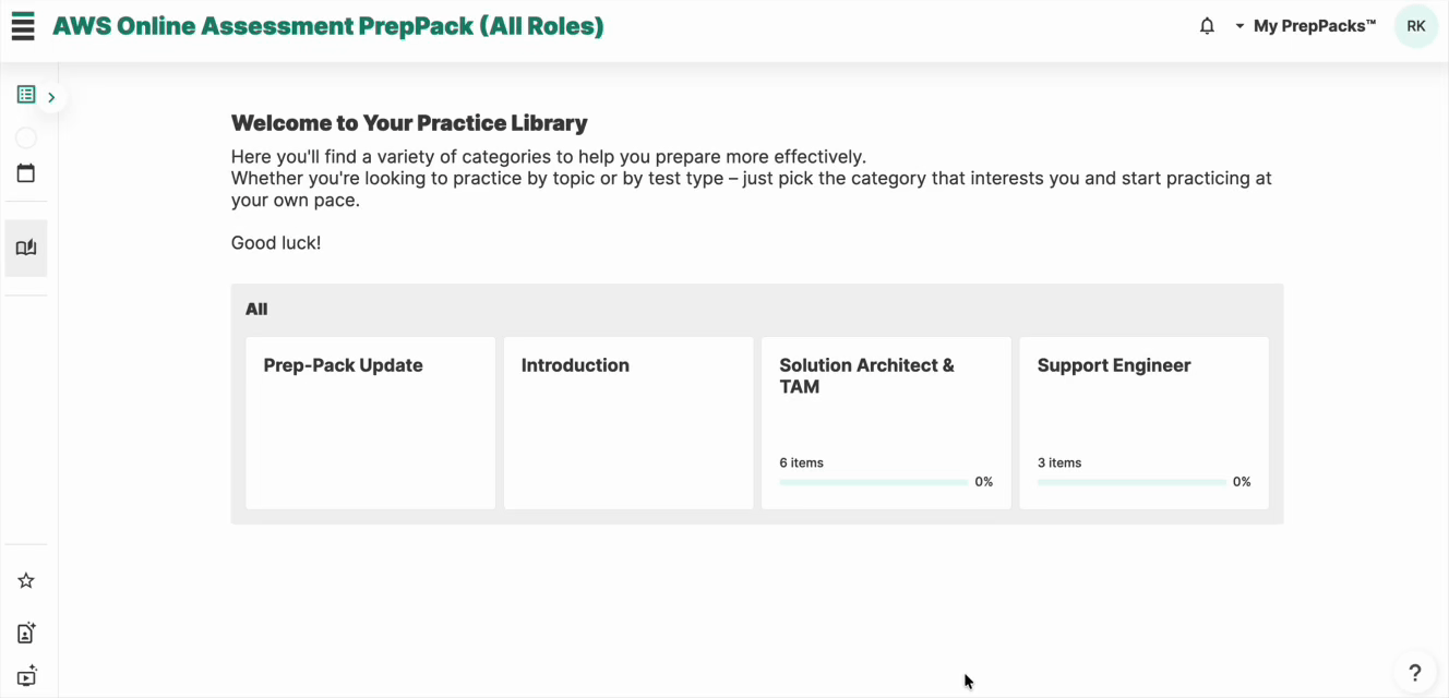 aws online assessment preppack preview