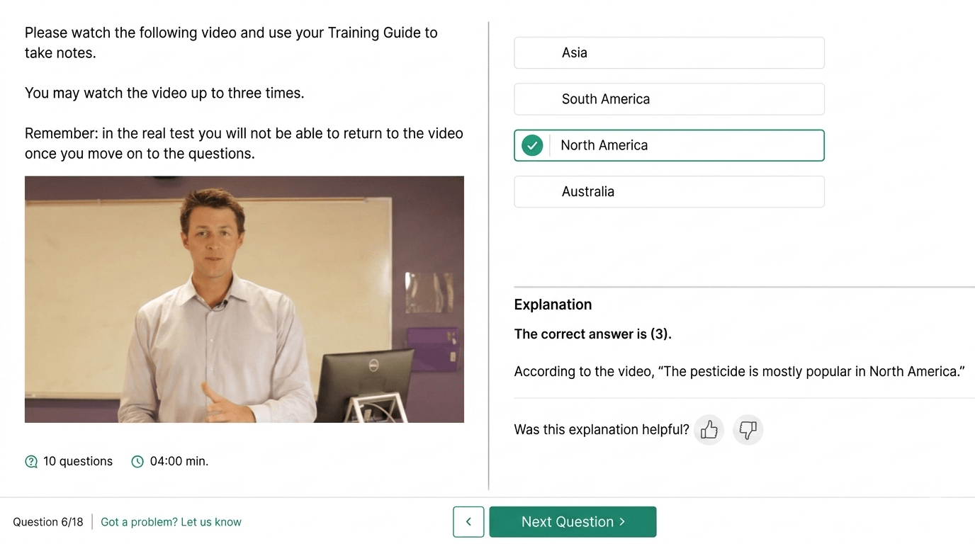fctc video recall test question