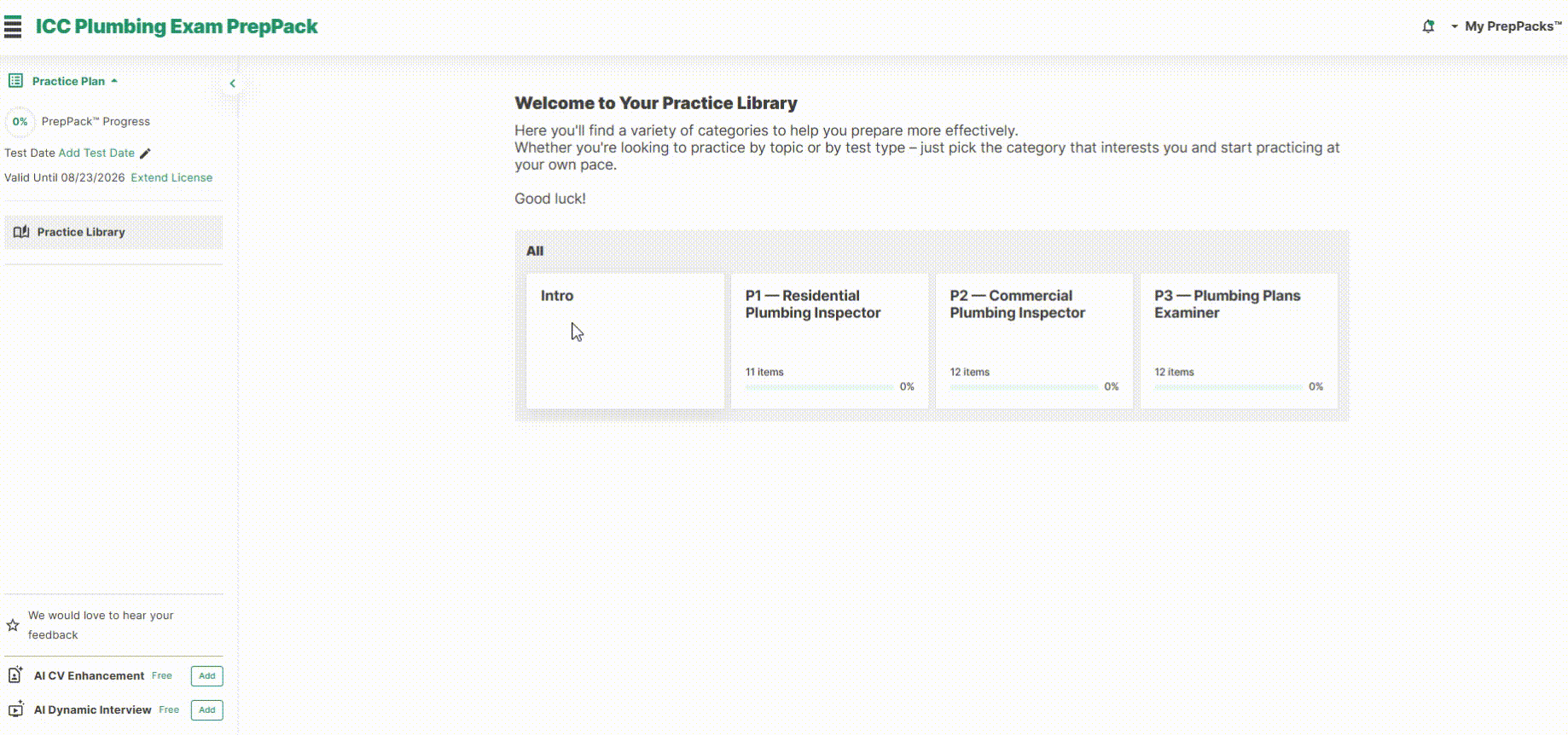 A preview of the course ICC Plumbing Certification PrepPack