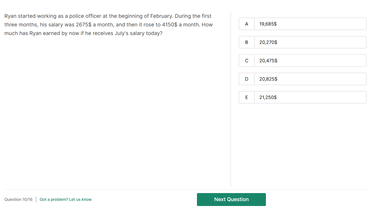 word problem sample