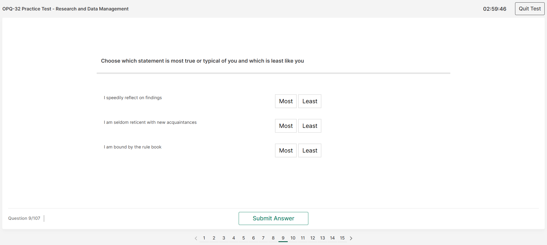 OPQ32 tailored practice test sample