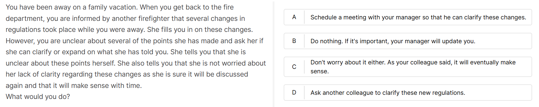 firefighter sjt sample question