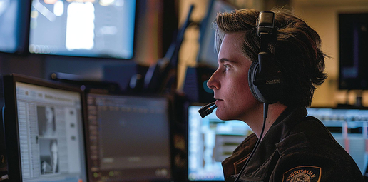 911 Dispatcher at Work