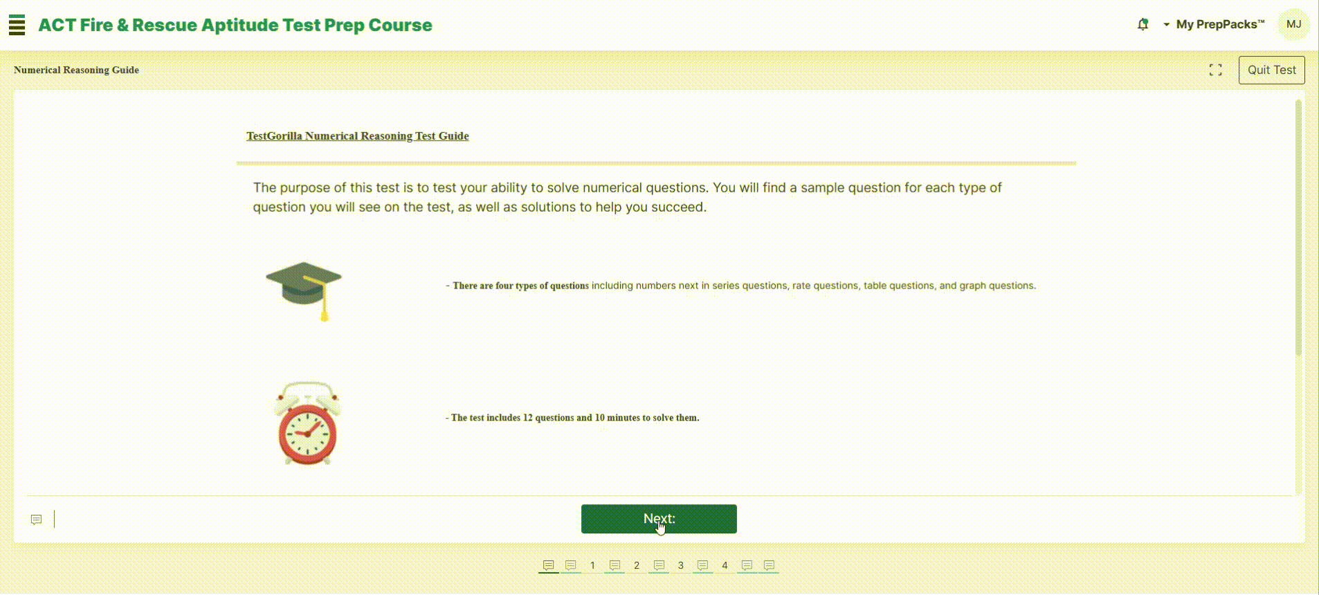 act numerical test preview 