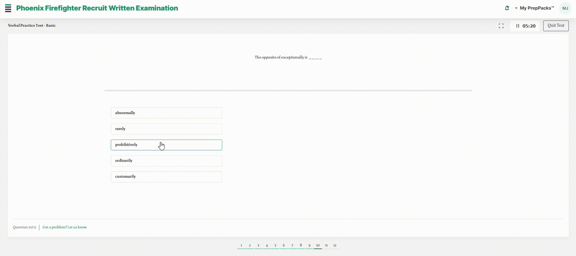 verbal reasoning fnx test preview 