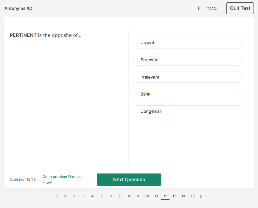 PI Verbal Sample Question