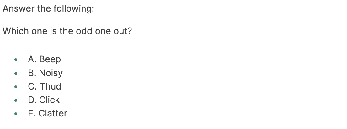 logiks general intermediate verbal question
