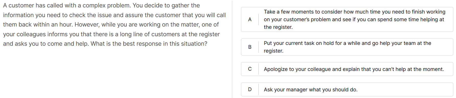 situational judgment example question