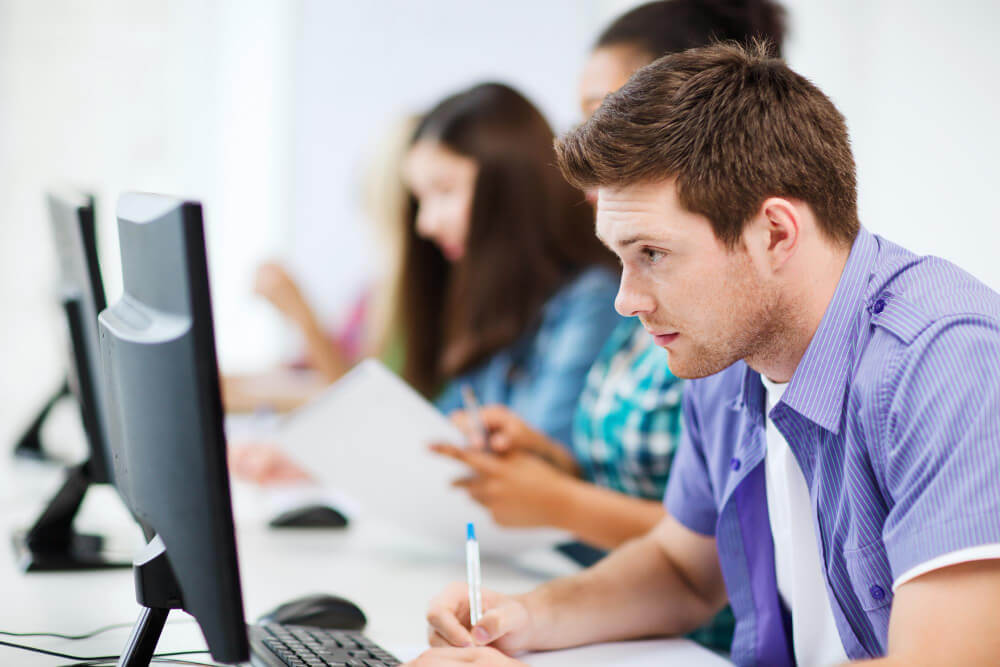 candidate during an online aptitude test