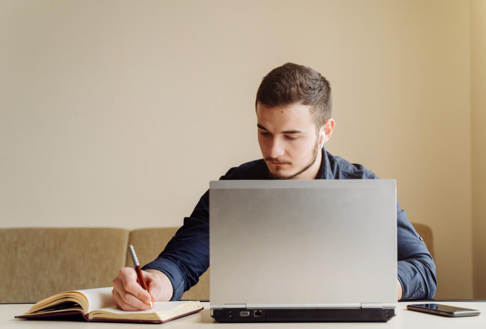 candidate taking online employment test