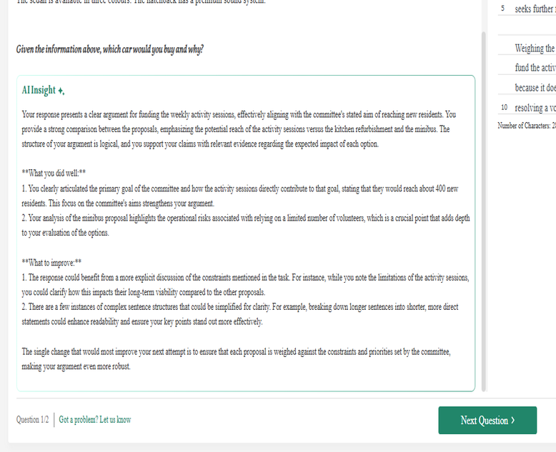 FBI Written Exam AI Feedback